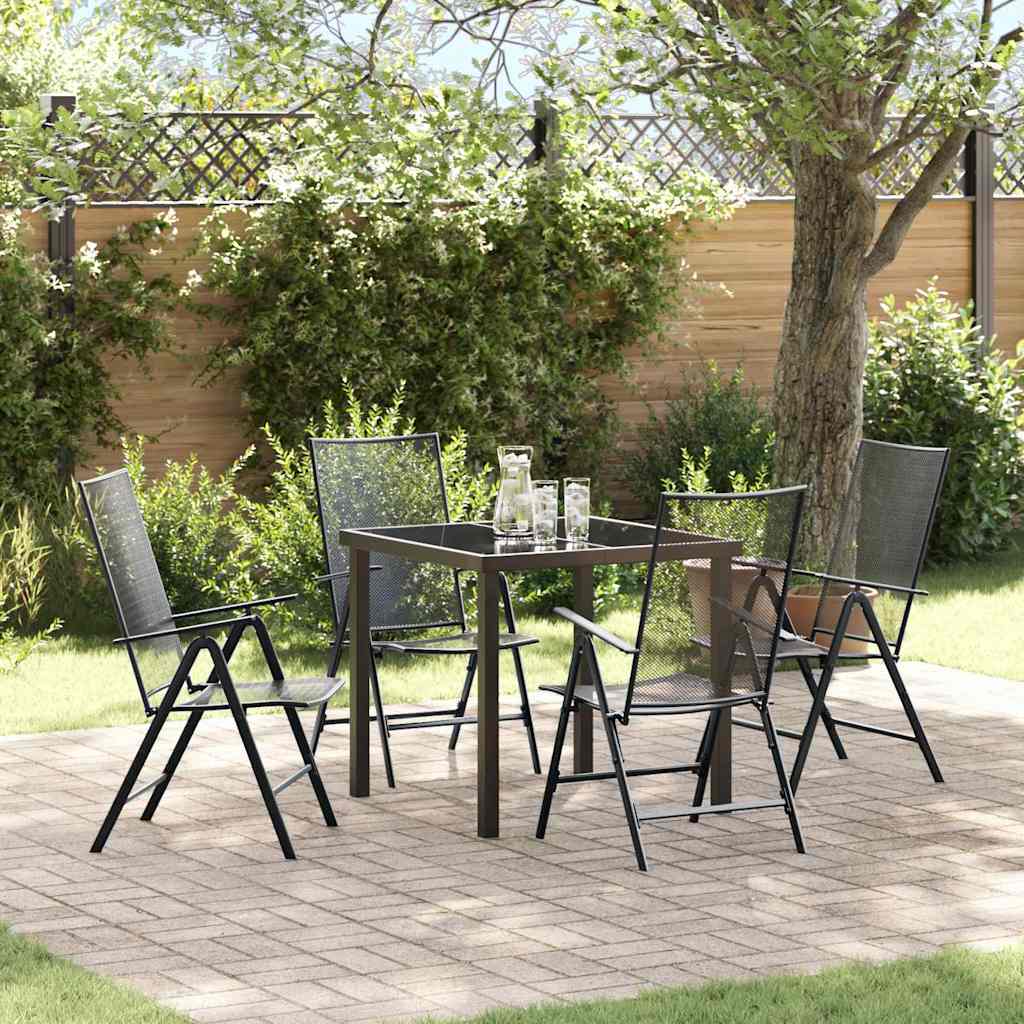 Garden Dining Set Folding 5 pcs Anthracite Steel