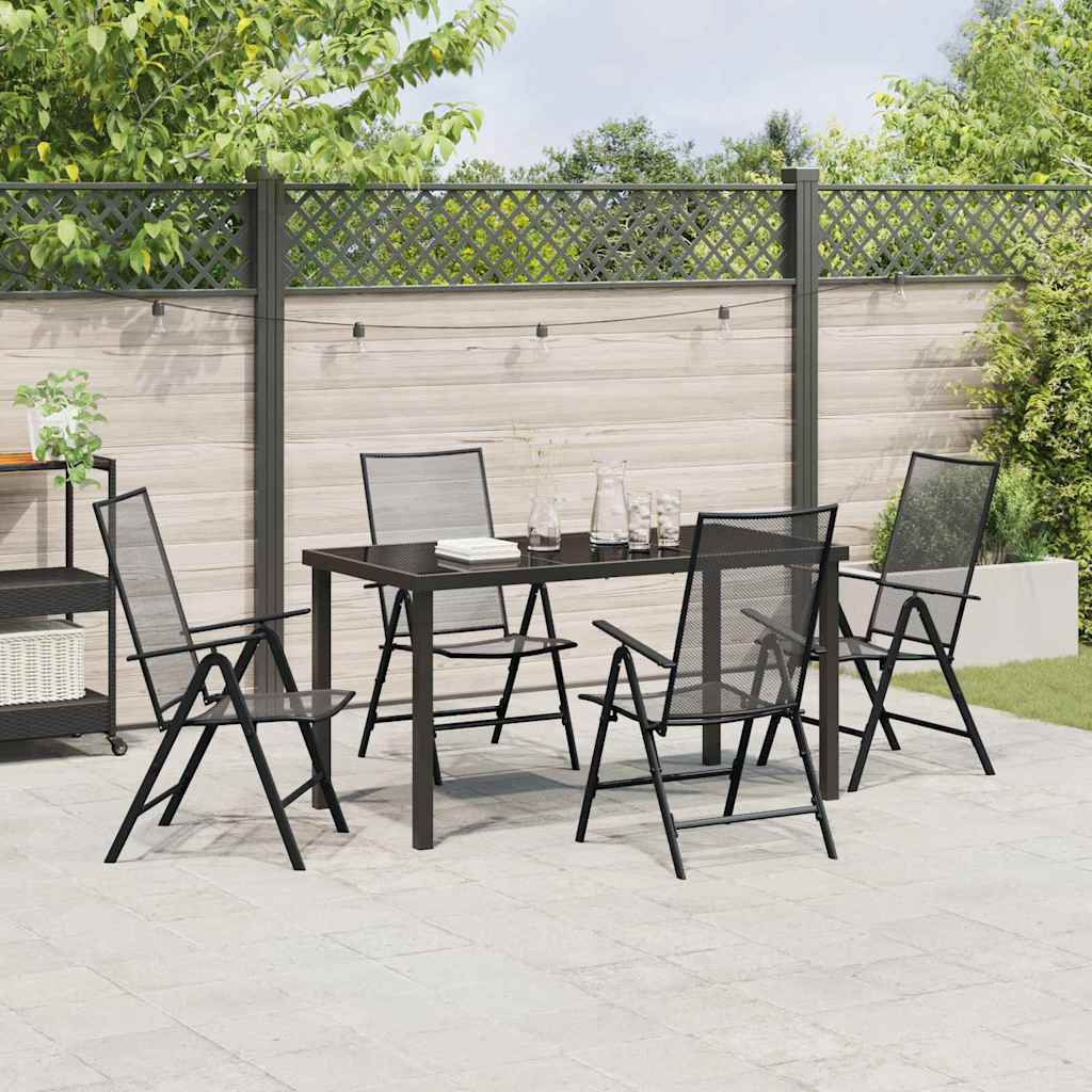 Garden Dining Set Folding 5 pcs Anthracite Steel