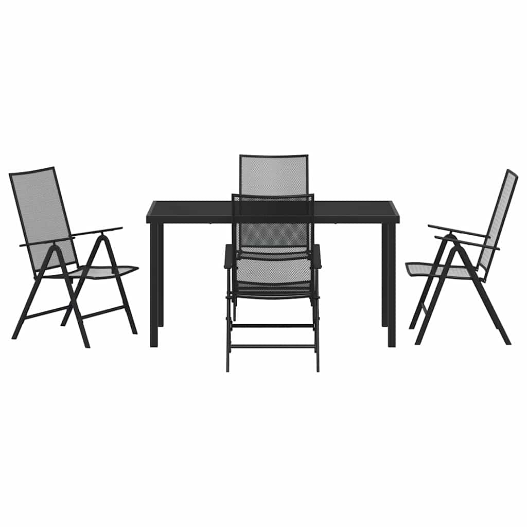Garden Dining Set Folding 5 pcs Anthracite Steel