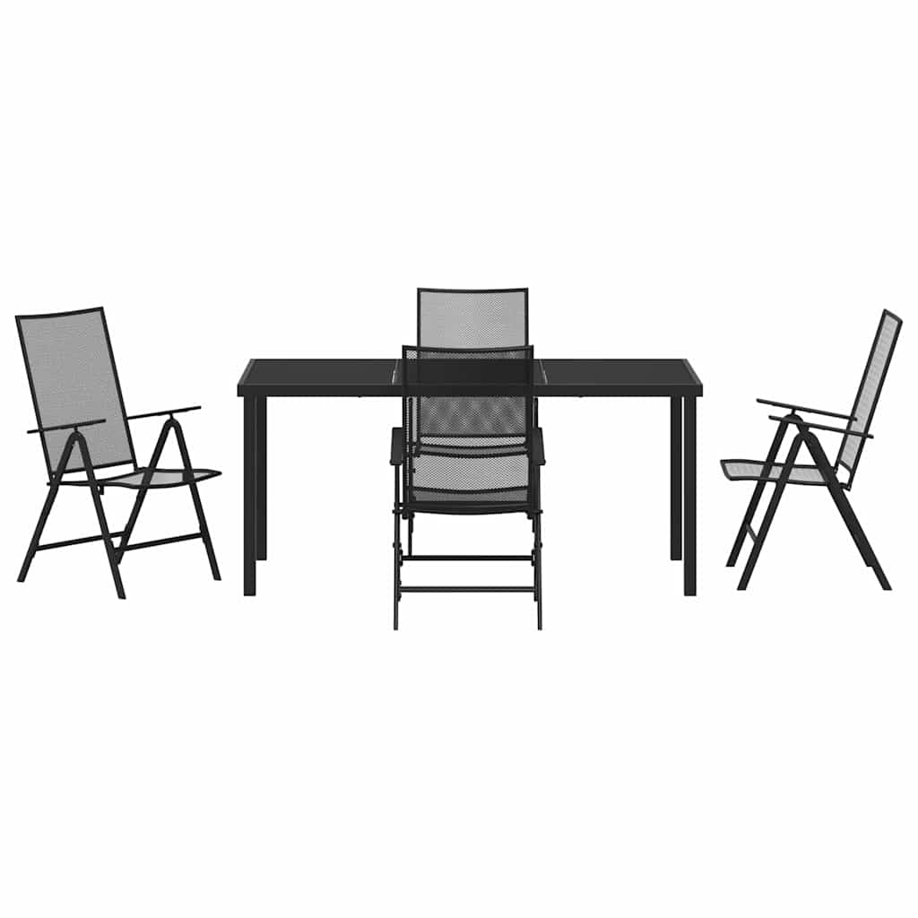 Garden Dining Set Folding 5 pcs Anthracite Steel