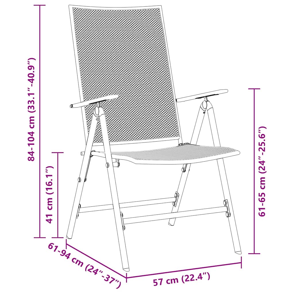 Garden Dining Set Folding 5 pcs Anthracite Steel