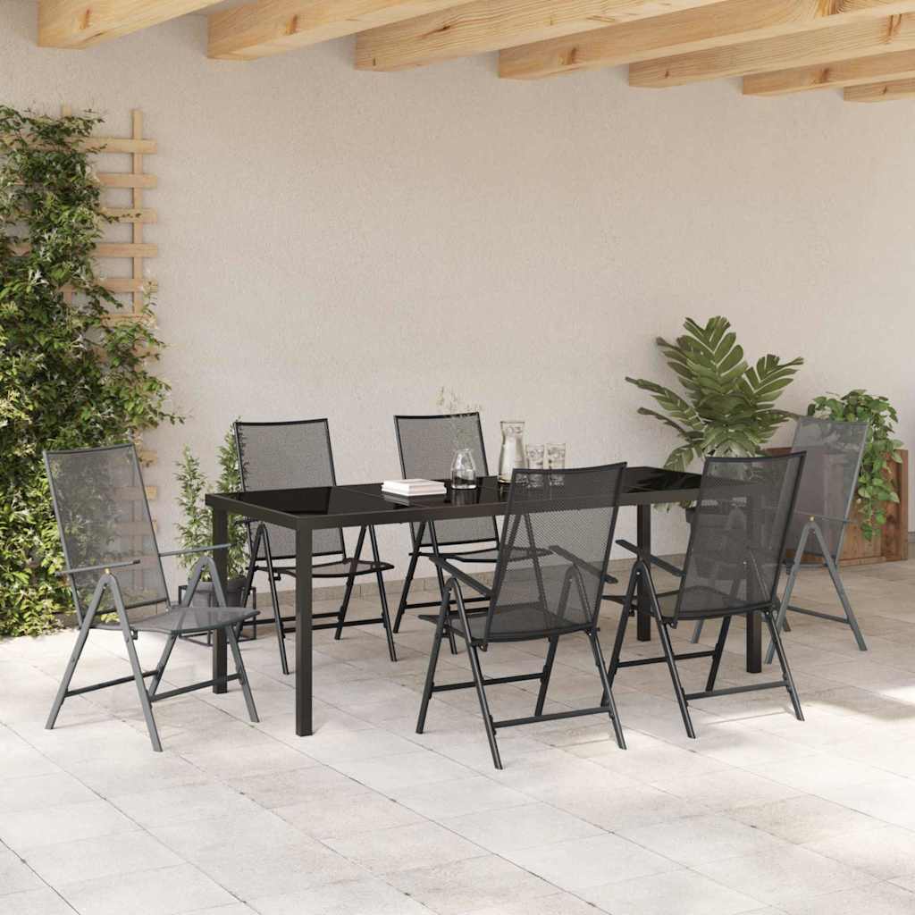 Garden Dining Set 7 pcs Anthracite Powder-Coated Steel