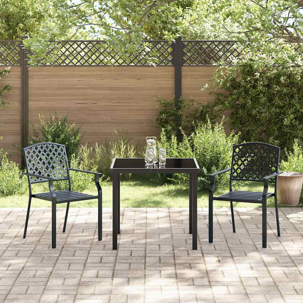 Garden Dining Set 3 pcs Anthracite Steel