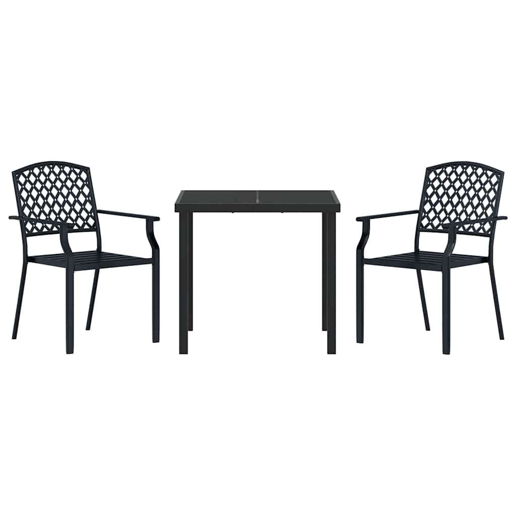 Garden Dining Set 3 pcs Anthracite Steel