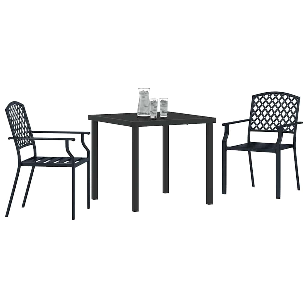 Garden Dining Set 3 pcs Anthracite Steel