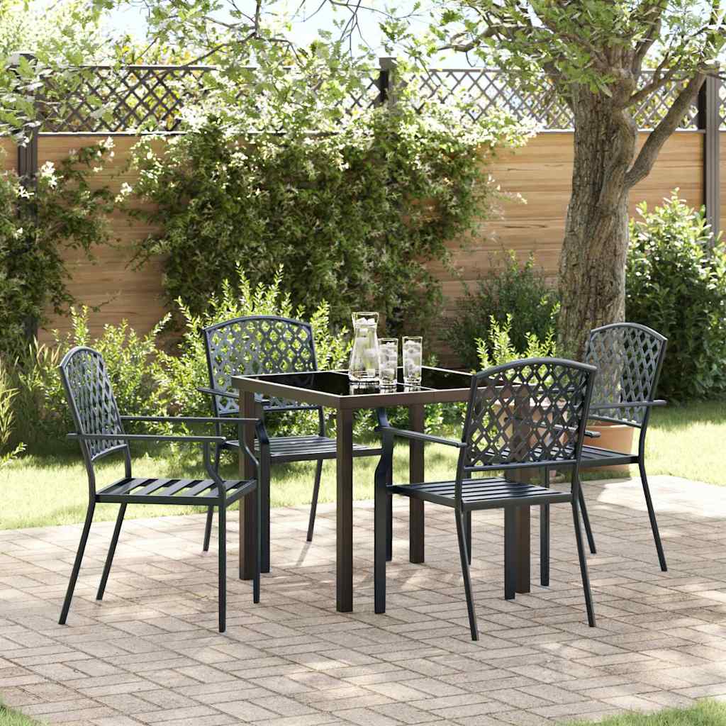 Garden Dining Set 5 pcs Anthracite Steel
