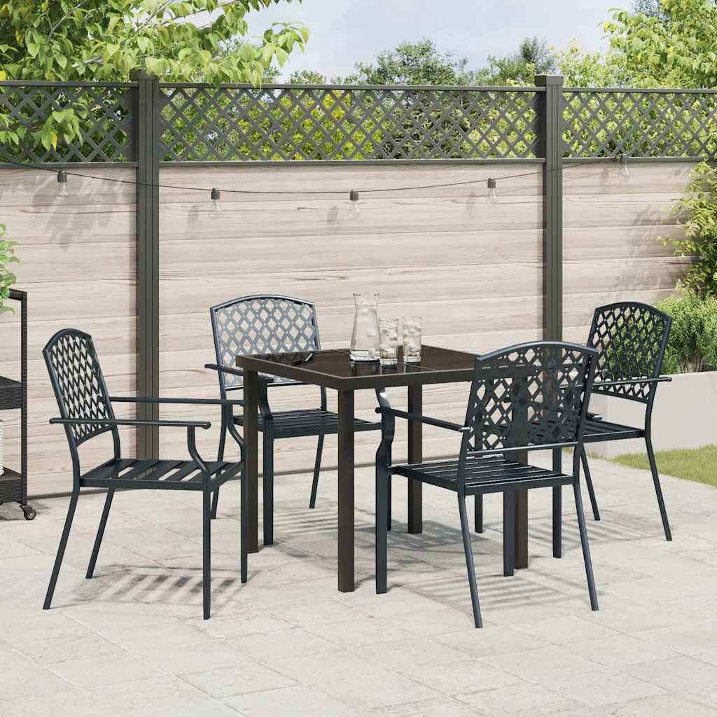 Garden Dining Set 5 pcs Anthracite Steel