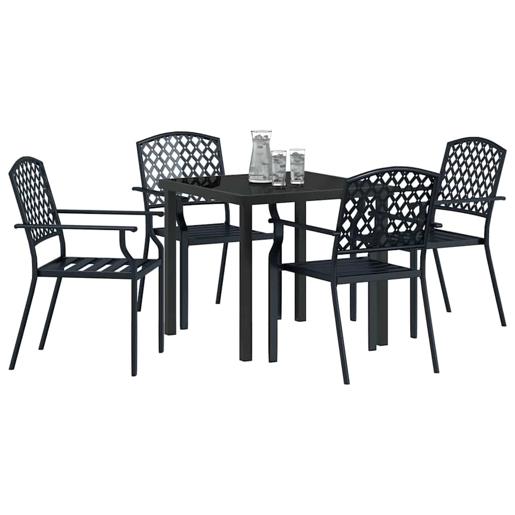 Garden Dining Set 5 pcs Anthracite Steel