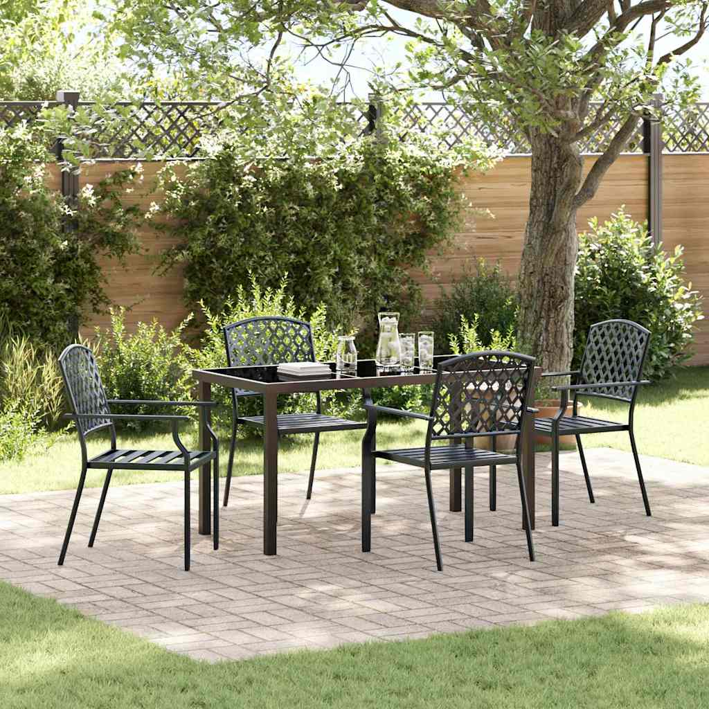 Garden Dining Set 5 pcs Anthracite Steel