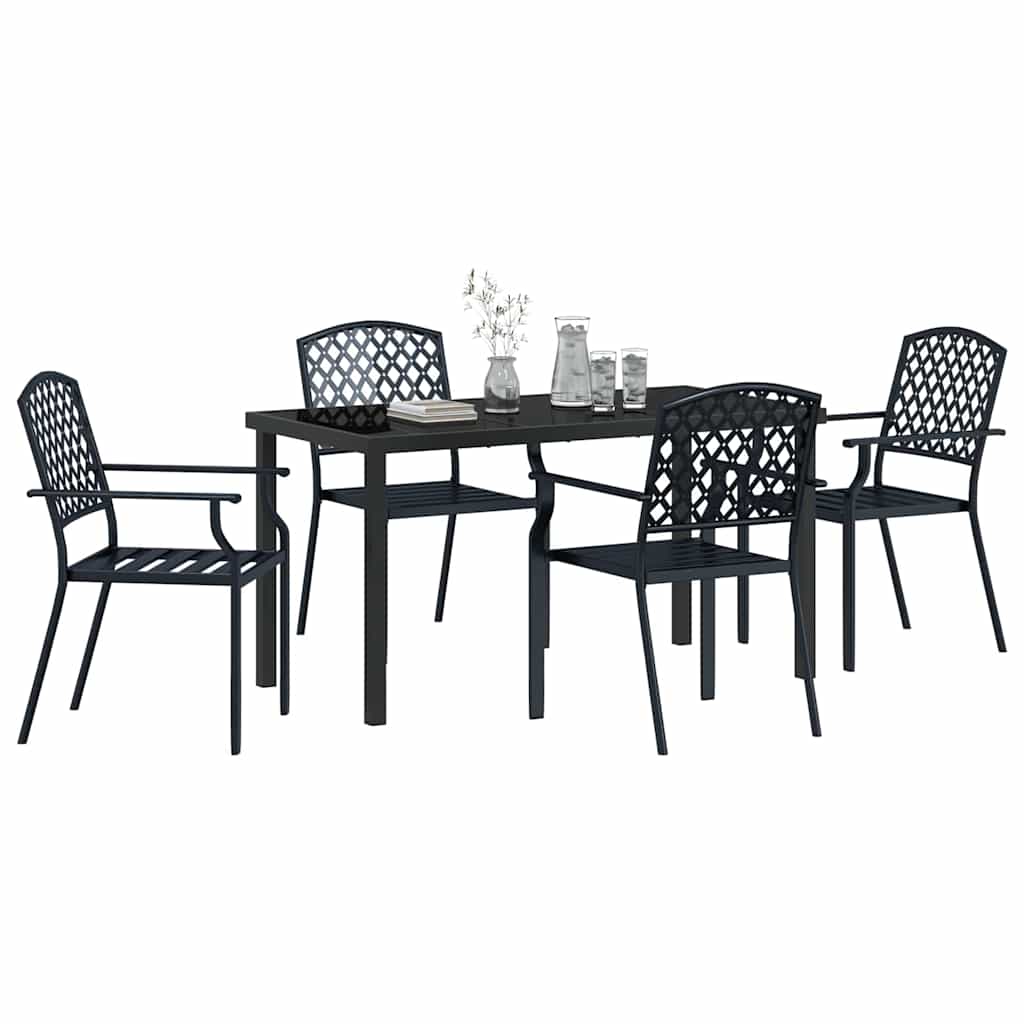 Garden Dining Set 5 pcs Anthracite Steel