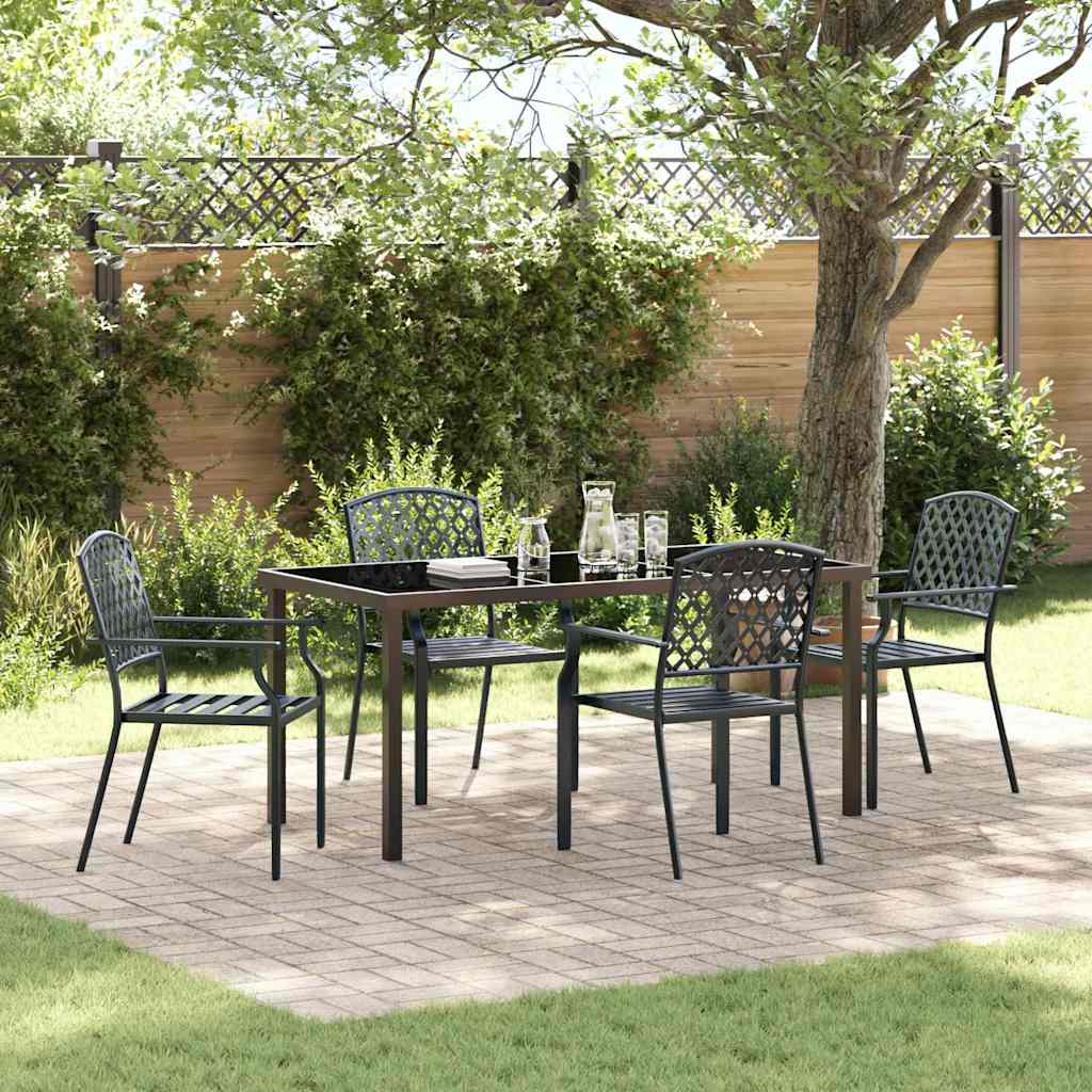 Garden Dining Set 5 pcs Anthracite Steel