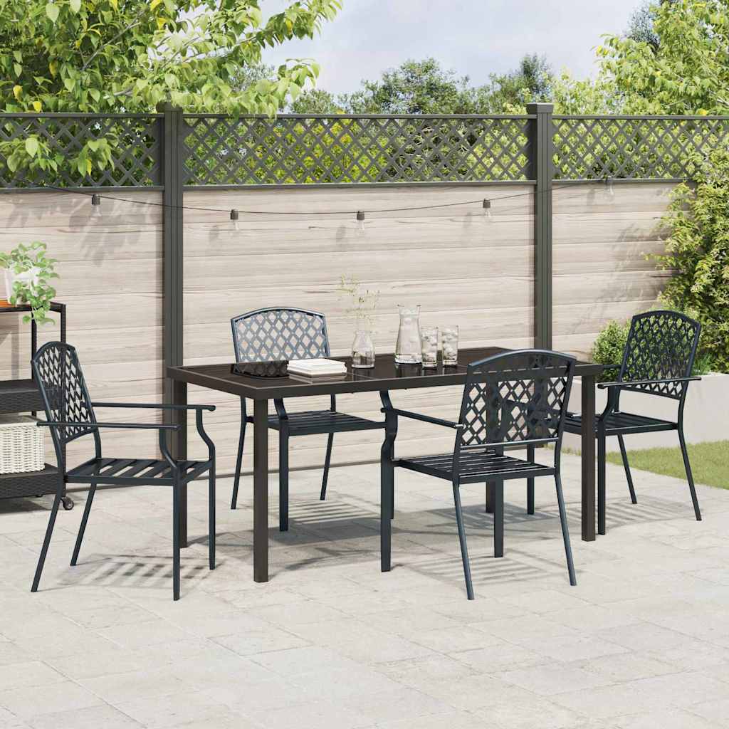 Garden Dining Set 5 pcs Anthracite Steel