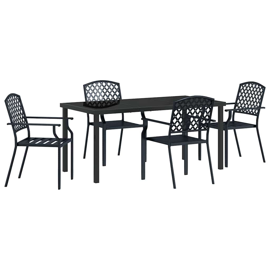 Garden Dining Set 5 pcs Anthracite Steel
