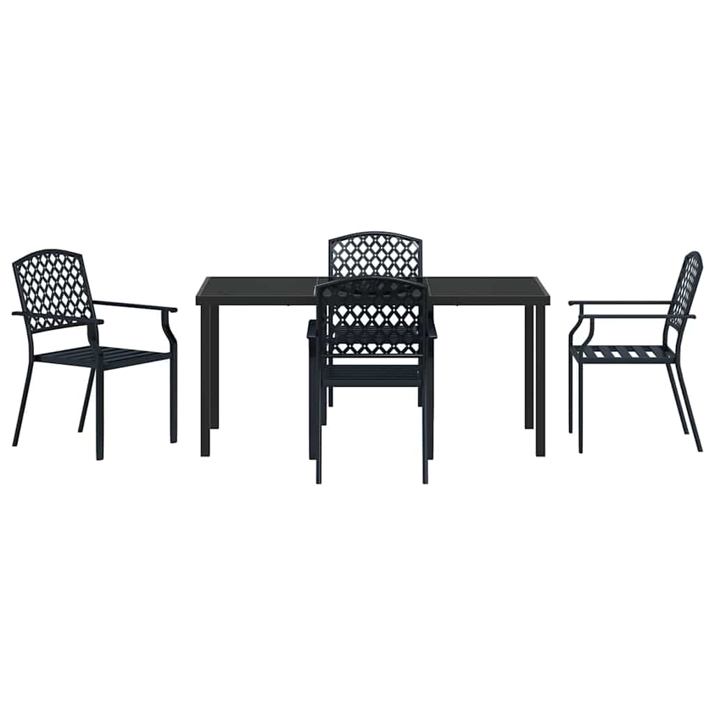 Garden Dining Set 5 pcs Anthracite Steel