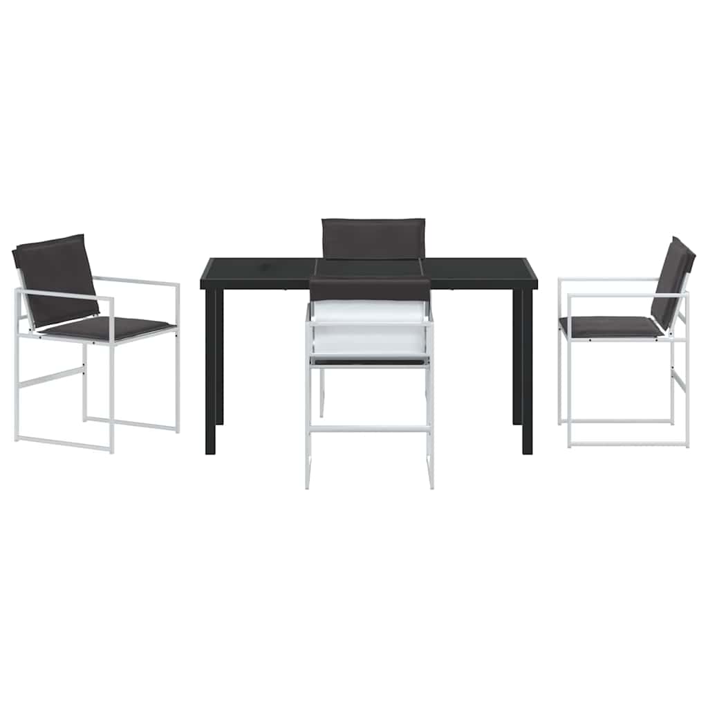 Garden Dining Set Folding 5 pcs White Textilene and steel