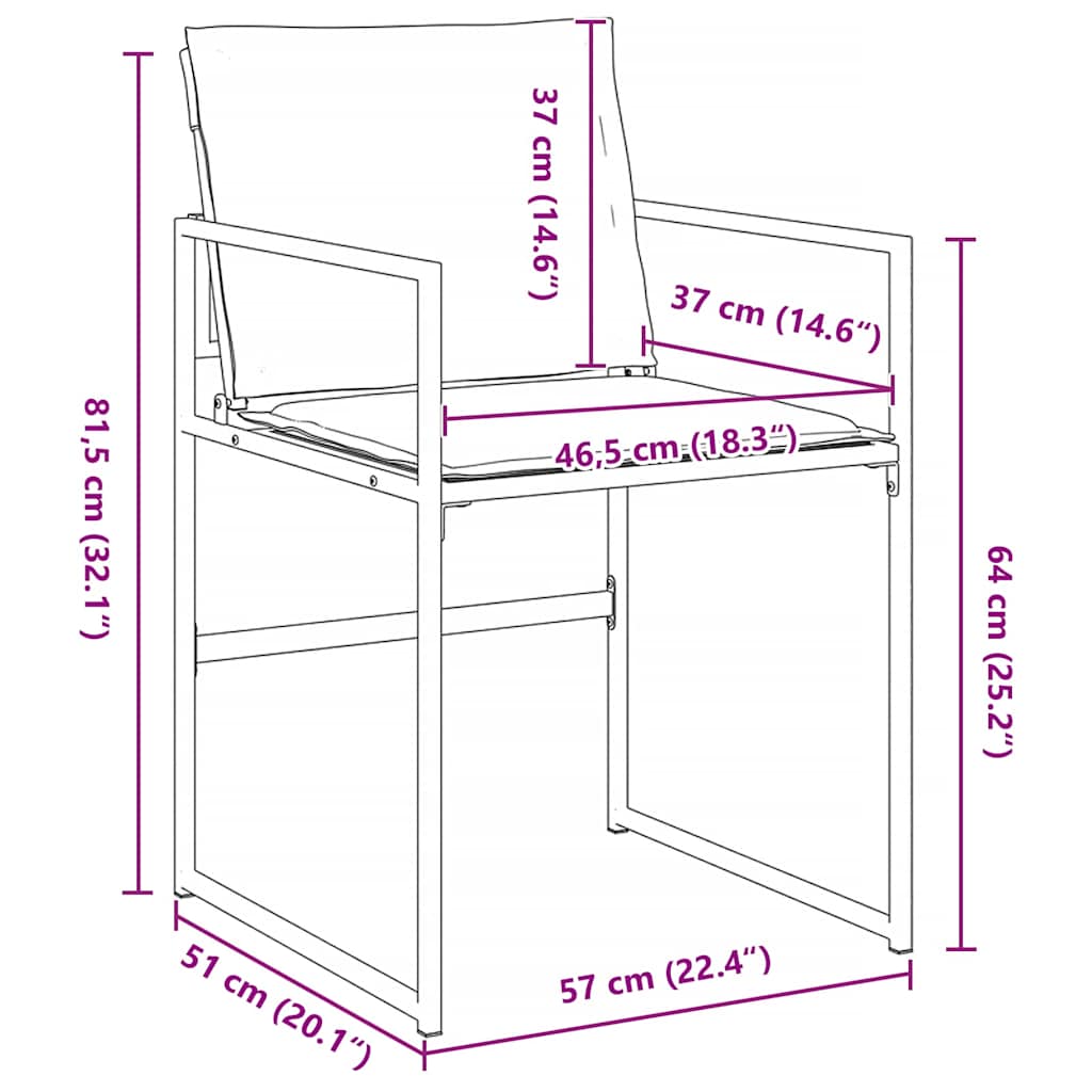 Garden Dining Set Folding 5 pcs White Textilene and steel