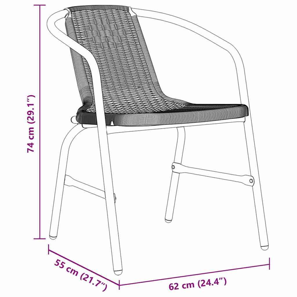Garden Dining Set 5 pcs Black Poly rattan