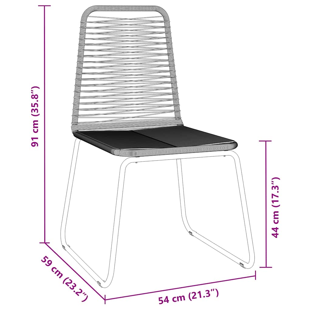 Garden Dining Set 3 pcs Black Poly rattan