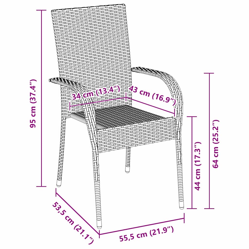 Garden Dining Set 7 pcs Brown Poly rattan