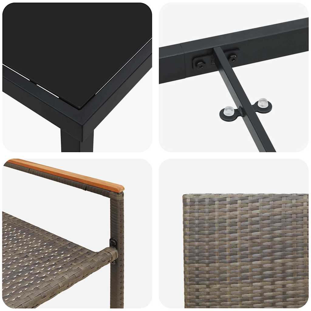 Garden Dining Set 5 pcs Grey Poly rattan