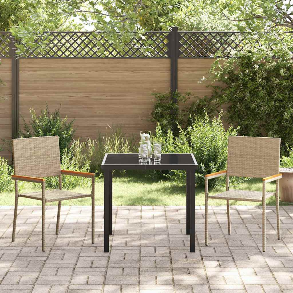 Garden Dining Set 3 pcs Beige Poly rattan