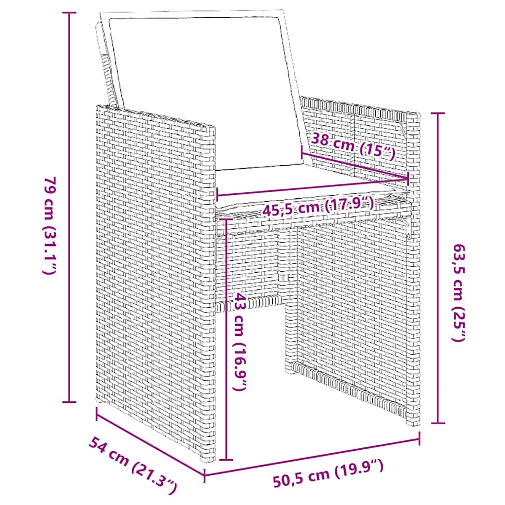 Garden Dining Set with Cushion Folding 5 pcs Grey Poly rattan