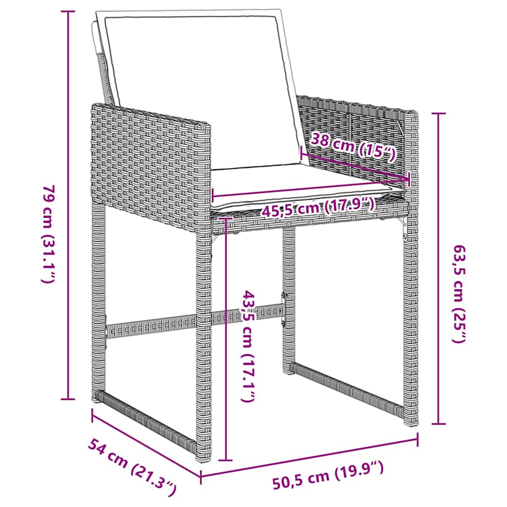 Garden Dining Set with Cushion 5 pcs Light grey Poly rattan