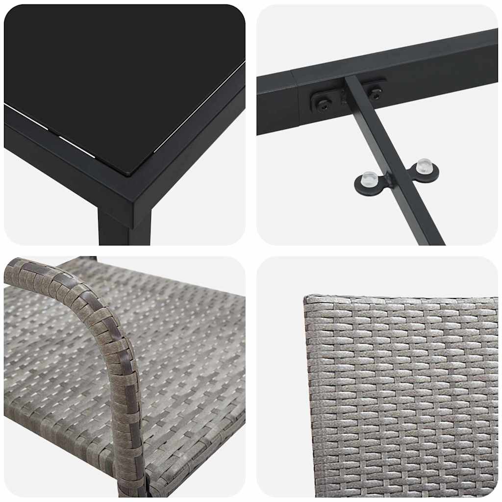 Garden Dining Set 5 pcs Grey Poly rattan