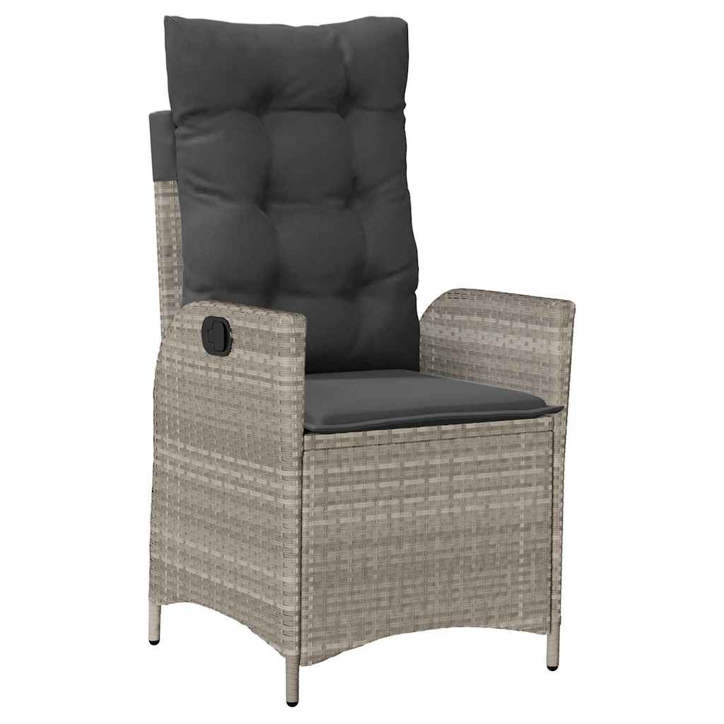 Garden Dining Set 5 pcs Light Grey Poly Rattan