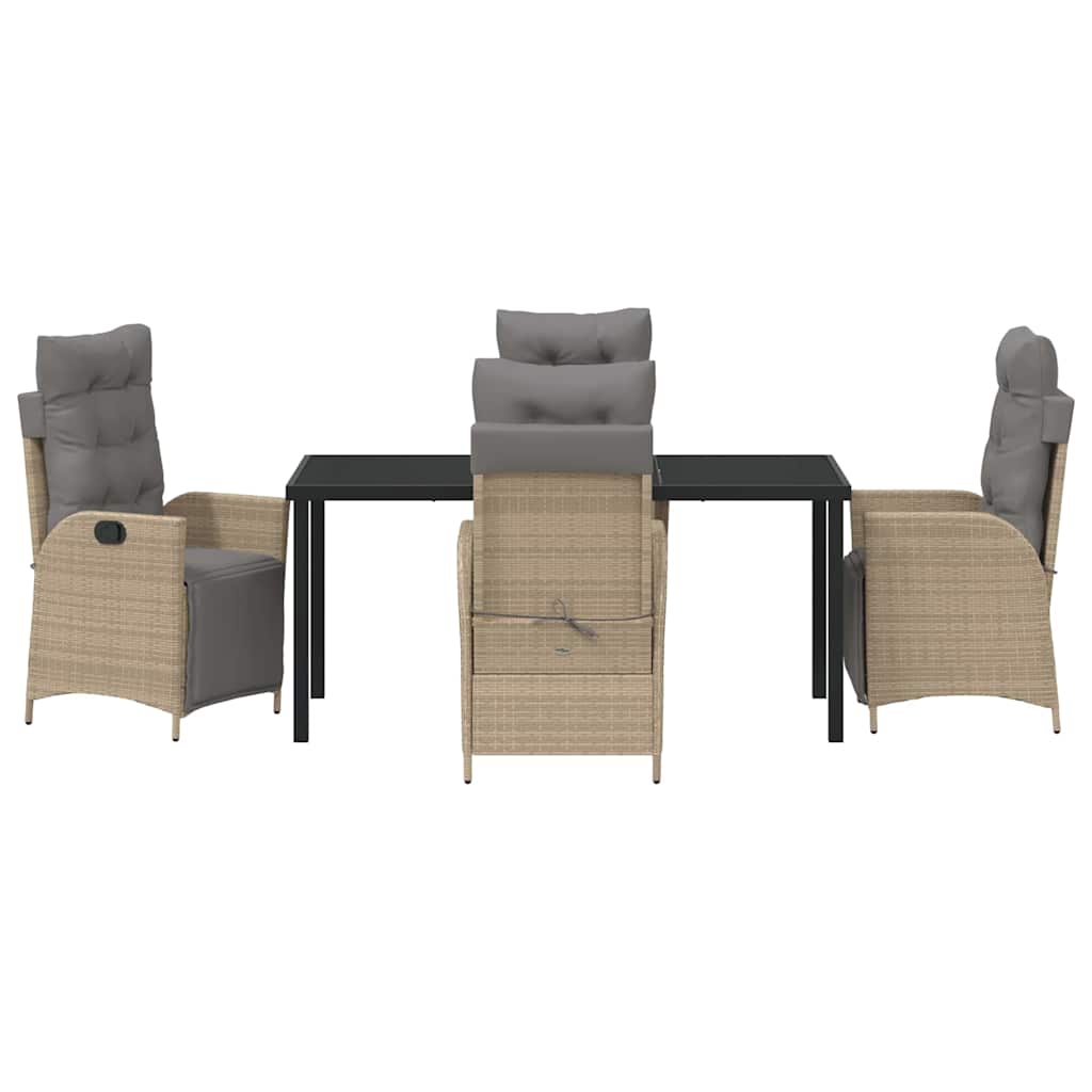 Garden Dining Set 5 pcs Beige Poly rattan