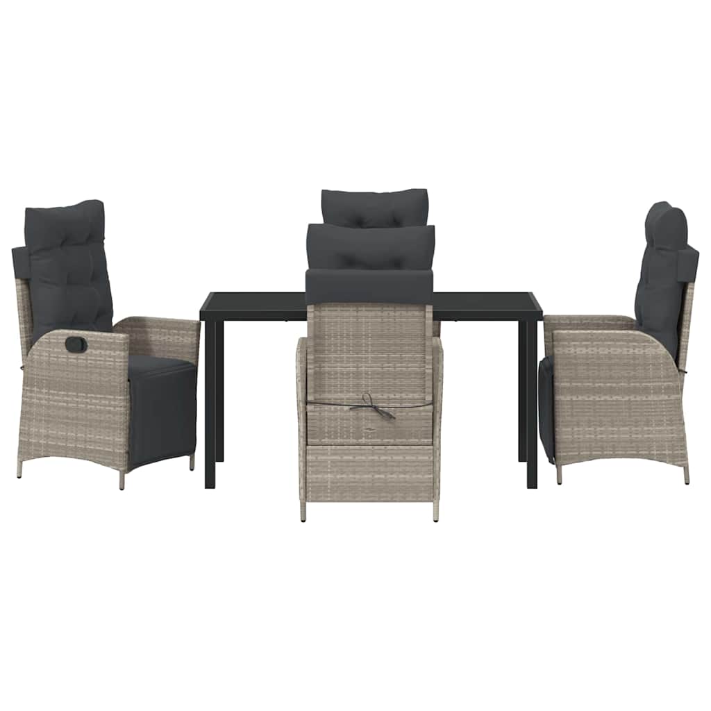Garden Dining Set 5 pcs Light Grey Poly rattan