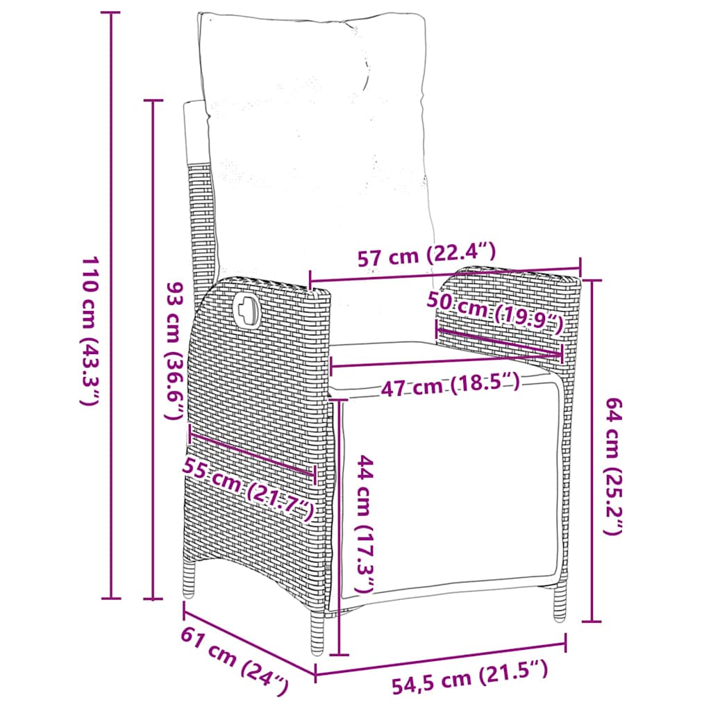 Garden Dining Set 5 pcs Light Grey Poly rattan