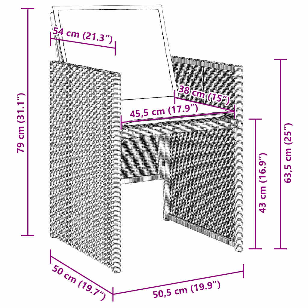 Garden Dining Set 9 pcs Light Grey Poly Rattan