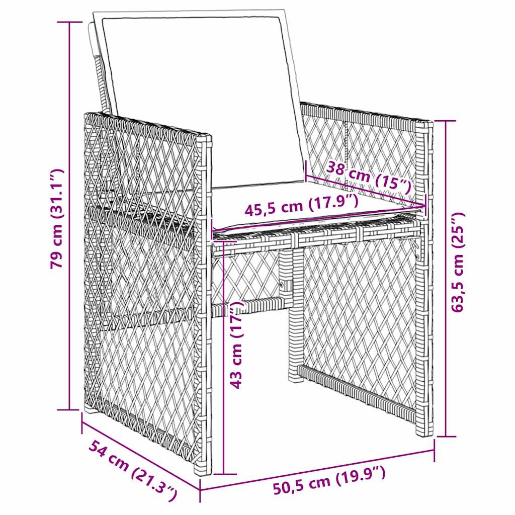 Garden Dining Set 9 pcs Grey Poly Rattan