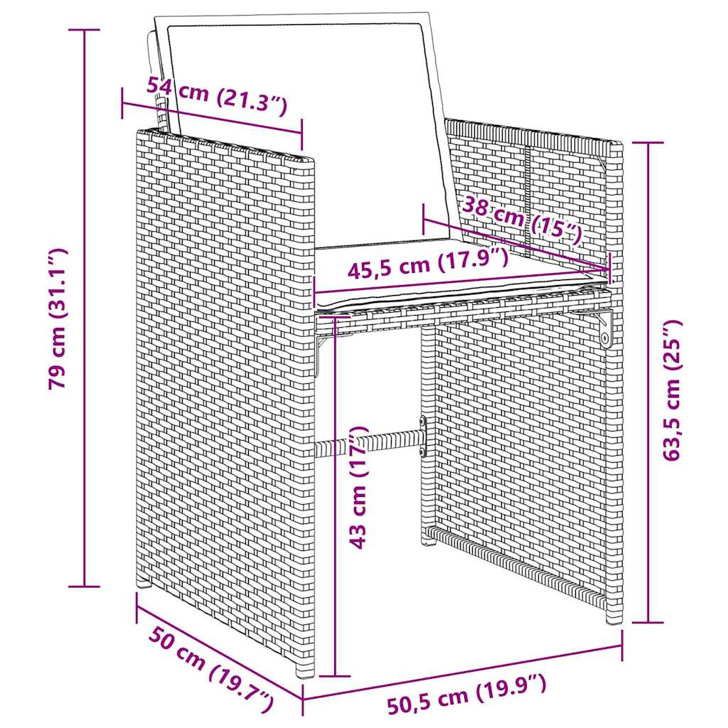 Garden Dining Set 9 pcs Grey Poly Rattan