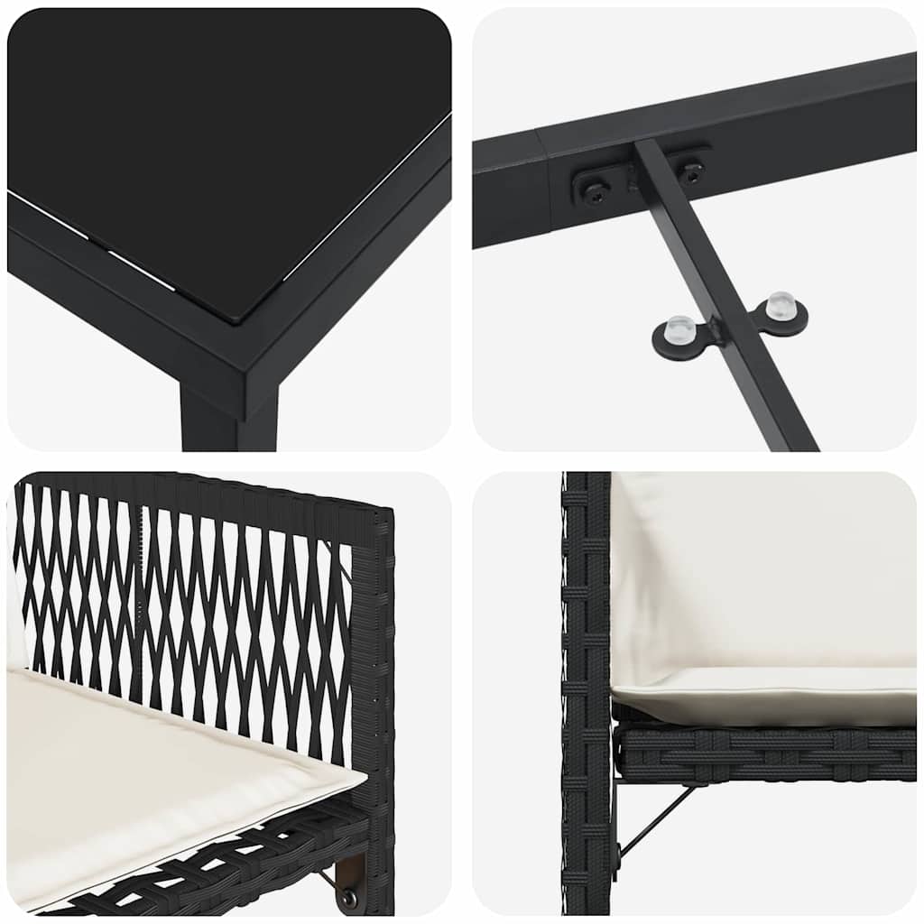 Garden Dining Set 9 pcs Black Poly Rattan