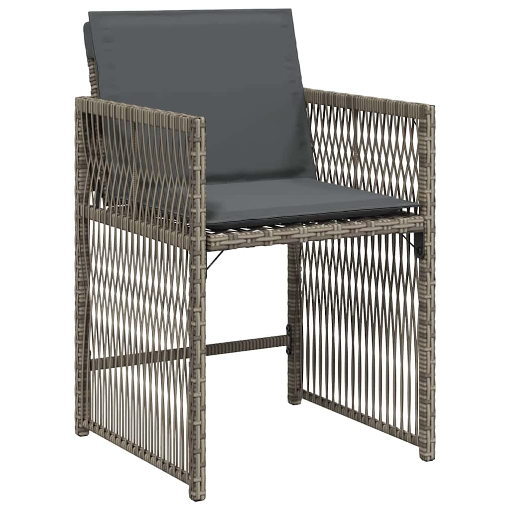 Garden Dining Set 5 pcs Grey Poly Rattan