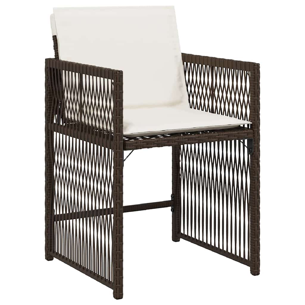 Garden Dining Set 5 pcs Brown Poly Rattan