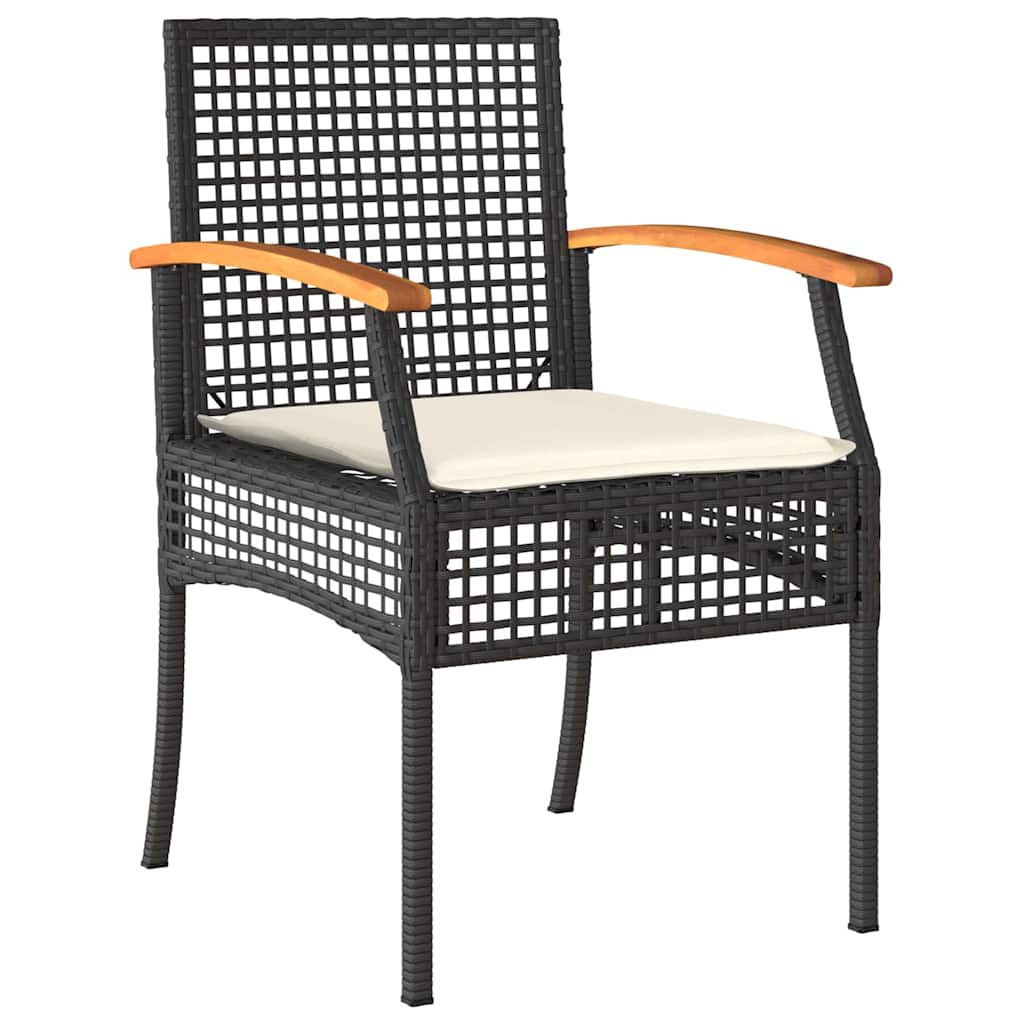 Garden Dining Set 5 pcs Black Poly Rattan