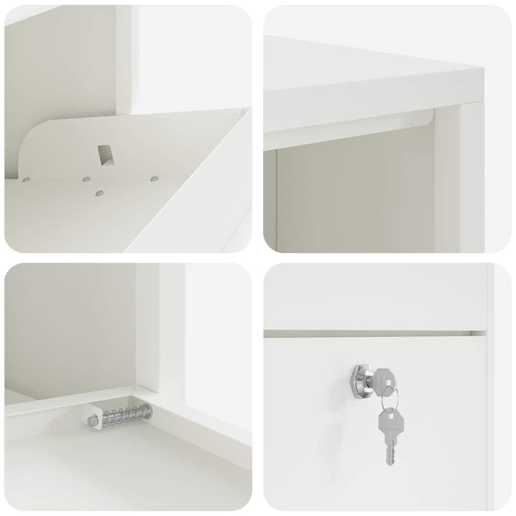 Parcel Drop Box with Storage White 44 x 22 x 82 cm Steel