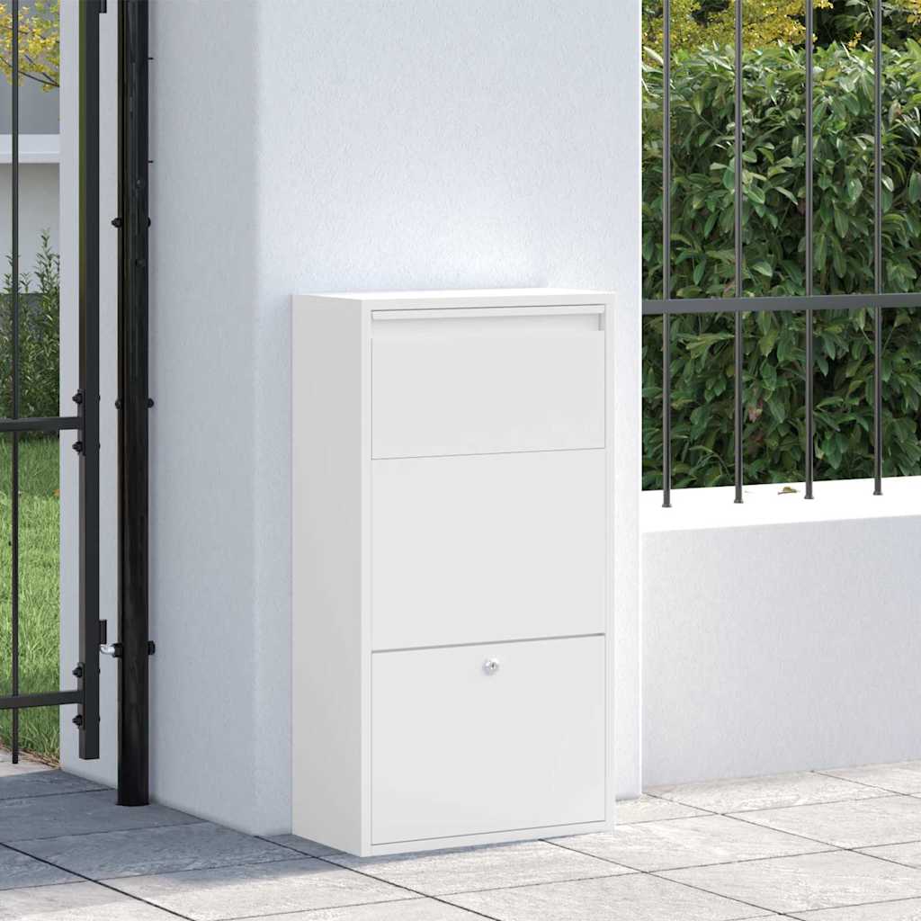 Parcel Drop Box with Storage White 44 x 22 x 82 cm Steel
