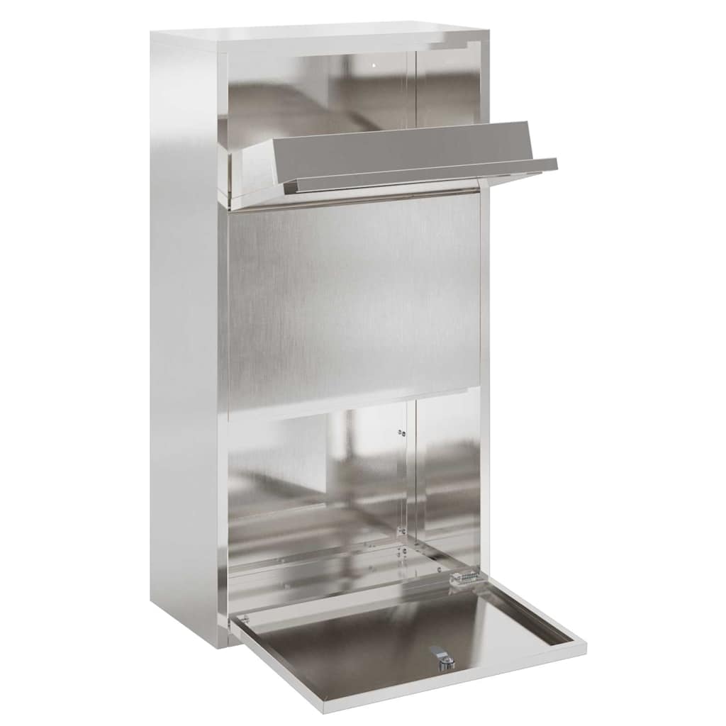 Parcel Drop Box Silver 44 x 22 x 82 cm Stainless Steel