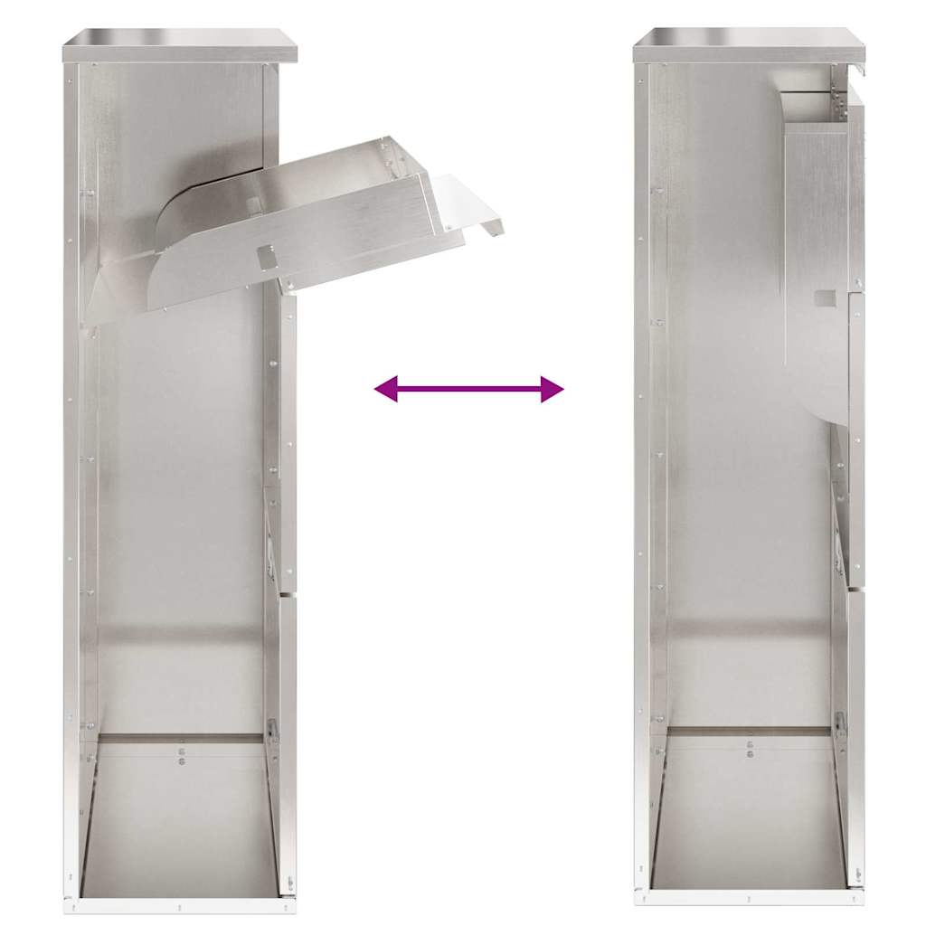 Parcel Drop Box Silver 44 x 22 x 82 cm Stainless Steel