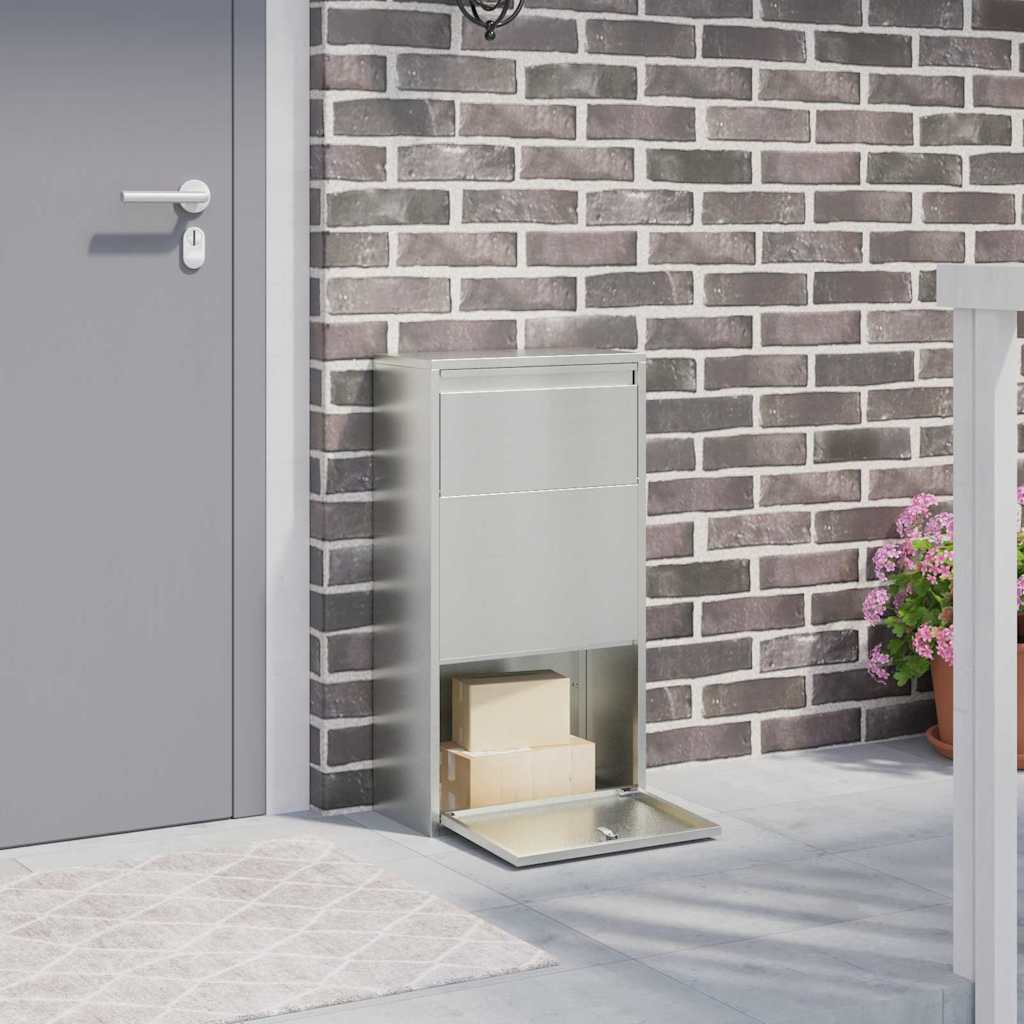 Parcel Drop Box Silver 44 x 22 x 82 cm Galvanised Steel