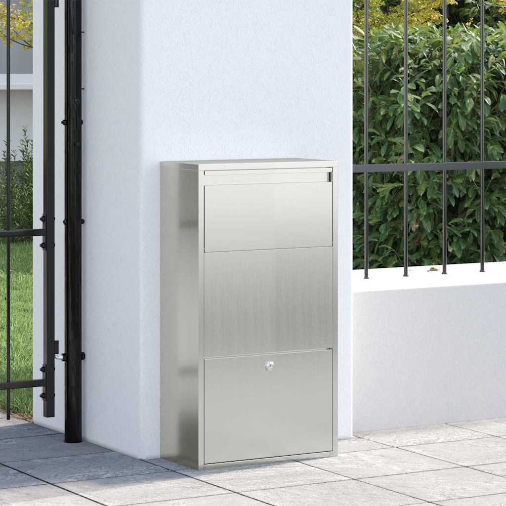 Parcel Drop Box Silver 44 x 22 x 82 cm Galvanised Steel