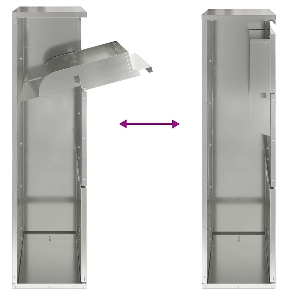 Parcel Drop Box Silver 44 x 22 x 82 cm Galvanised Steel
