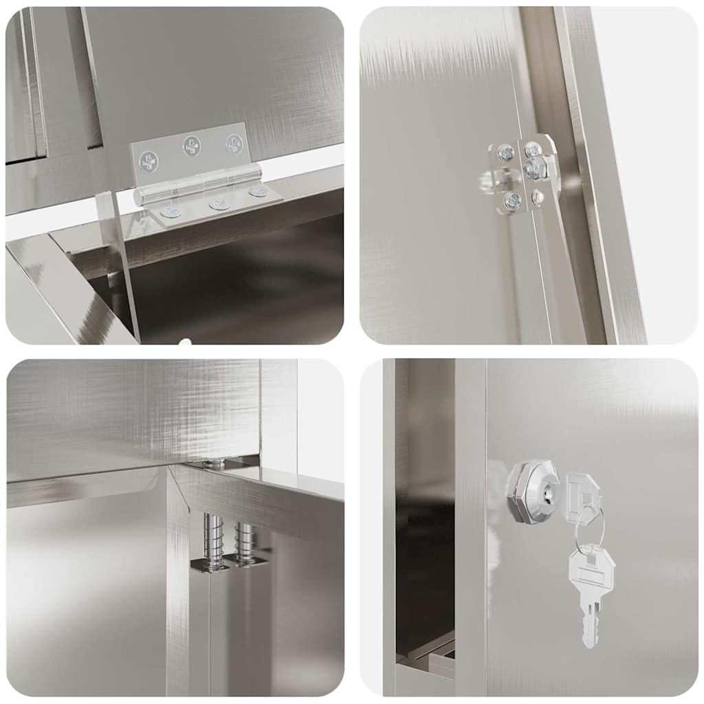 Parcel Drop Box Silver 44.5 x 29 x 110.5 cm Stainless Steel