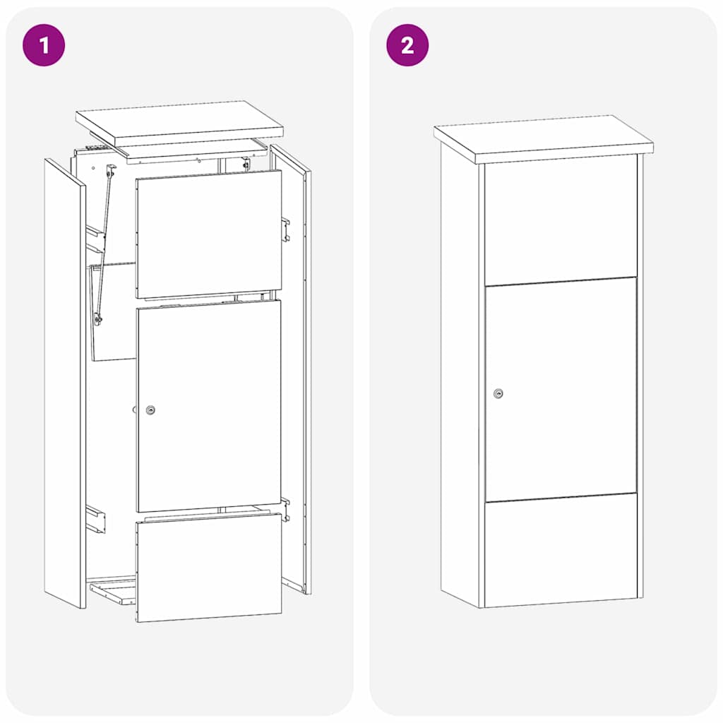 Parcel Drop Box Silver 44.5 x 29 x 110.5 cm Stainless Steel