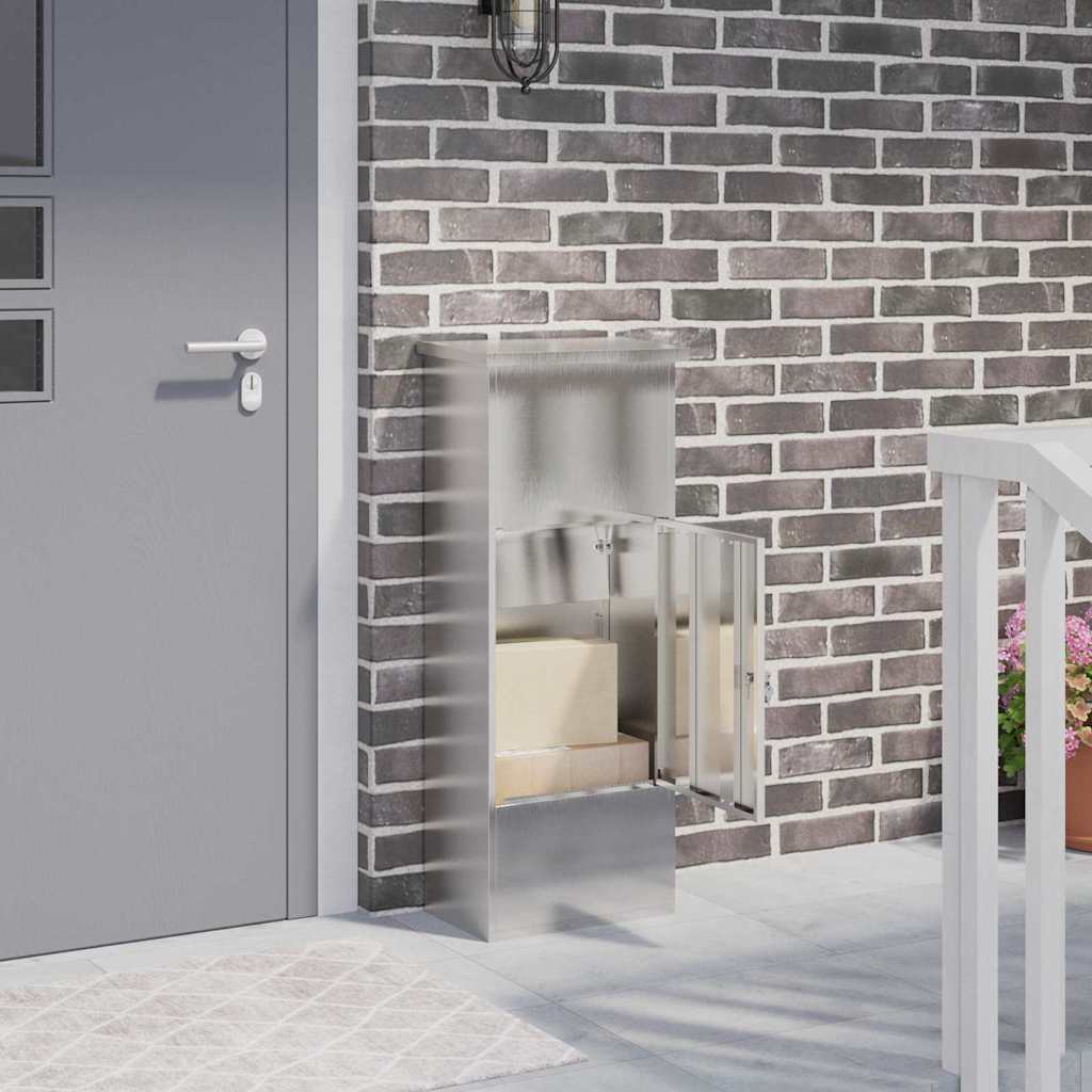 Parcel Drop Box Silver 44.5 x 29 x 110.5 cm Stainless Steel