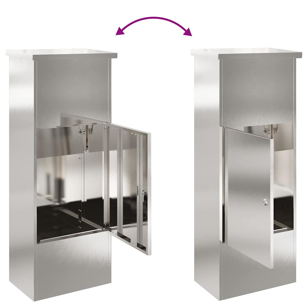 Parcel Drop Box Black 44.5 x 29 x 110.5 cm Stainless steel